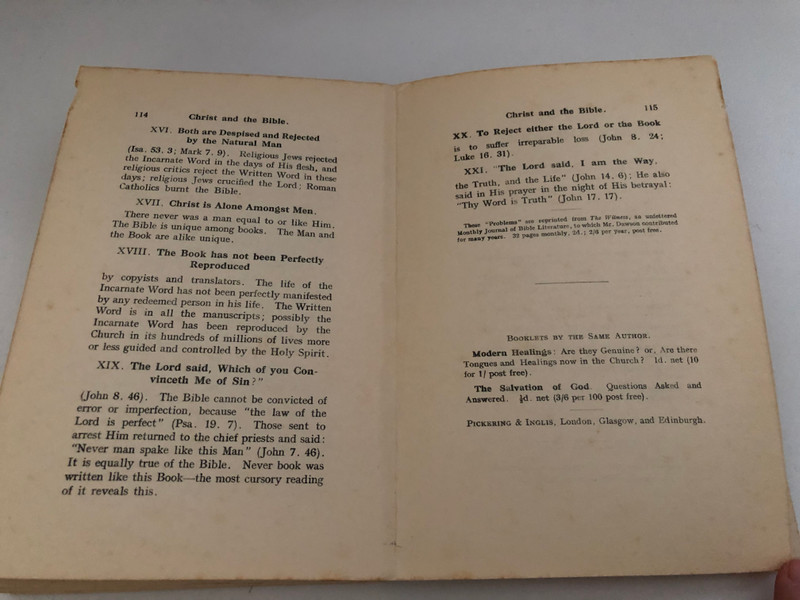 J. C. M. DAWSON RECENT-DAY PROBLEMS DEALING WITH 19 SUBJECTS  All the Word of God for all the People of God  THE WITNESS JOURNAL OF BIBLE LITERATURE  Made and Printed in Great Britain
