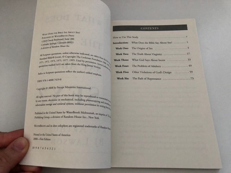 What Does the Bible Say About Sex? (40-Minute Bible Studies) by Kay Arthur, David Lawson and BJ Lawson / DOES GOD REALLY CARE ABOUT YOUR SEX LIFE? / Publisher: WATERBROOK PRESS BIBLE STUDY (9781400074198)