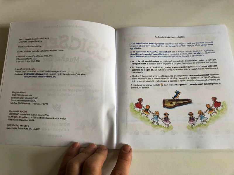 Csicsergő Zenei Előképző - Munkafüzet  Horváth Istvánné Smid Anna  ROMI-SULI 2019  Paperback (9789634882602)