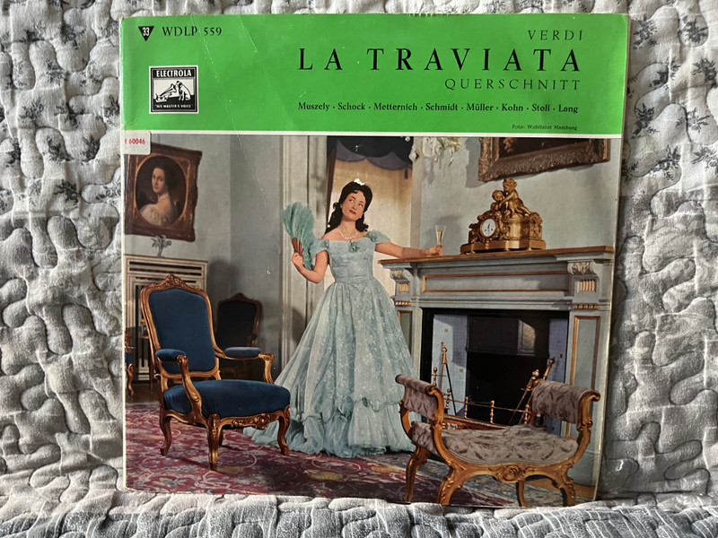 Verdi: La Traviata (Querschnitt) - Muszely, Schock, Metternich, Schmidt, Muller, Kohn, Stoll, Long / Electrola LP / WDLP 559