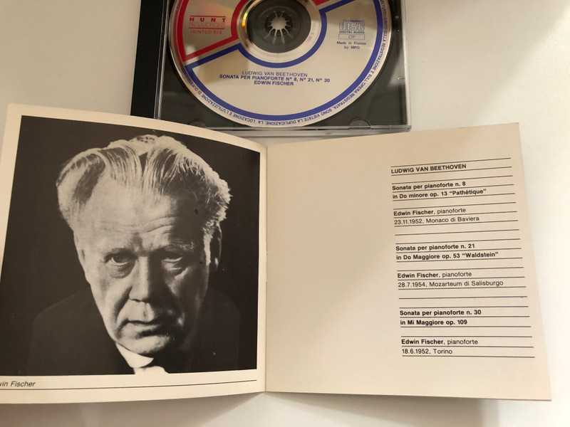 Edwin Fischer - Beethoven: Sonate per Pianoforte Vol. I / Hunt Productions Aduio CD / HUNTCD 513