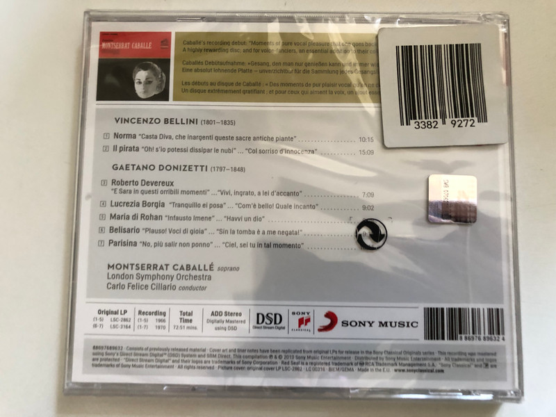 Presenting Montserrat Caballé / RCA Red Seal Audio CD 2010 / 88697689632