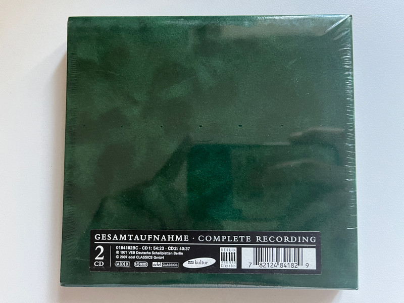 Humperdinck: Hänsel Und Gretel - Ingeborg Springer, Renate Hoff, Gisela Schröter, Theo Adam, Peter Schreier, Renate Krahmer, Staatskapelle Dresden, Otmar Suitner / Berlin Classics 2x Audio CD 2007 / 0184182BC