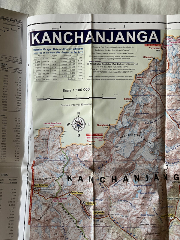KANCHANJANGA  1100 000  KANCHANJANGA CONSERVATION AREA  Latest and Updated Trekking Map  कञ्चनजङ्गा  Nepal Map Publisher Pvt. Ltd. (9789937818056)