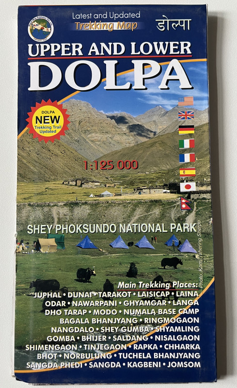 UPPER AND LOWER DOLPA  1125 000  SHEY PHOKSUNDO NATIONAL PARK  Latest and Updated Trekking Map  डोल्पा  Nepal Map Publisher Pvt. Ltd. (9789937818063)