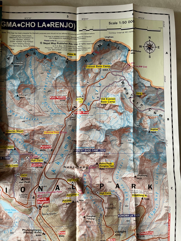 Gokyo Renjo Pass - Chola Pass  Sagarmatha National Park Map  Scale 150 000  Latest and Updated Trekking Map  गोक्यो  Nepal Map Publisher Pvt. Ltd. (9789937806282)