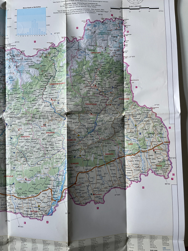 White Water Rafting & Kayaking Eastern Nepal  Peter Knowles  Rafting Map 700 Series 1500,000  Comprehensive Rafting & Kayaking Map  RF701  Himalayan Map House (9789993347873)