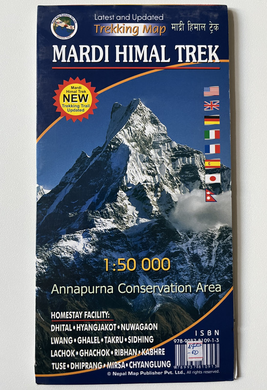 MARDI HIMAL TREK  150 000  Annapurna Conservation Area  Latest and Updated Trekking Map  माद्री हिमाल ट्रेक  Nepal Map Publisher Pvt. Ltd. (9789937810913)
