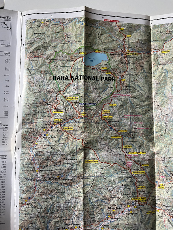 DUNAI JUMLA RARA  1125 000  PAPA NATIONAL PARK  Trekking Map  जुम्ला रारा  Nepal Map Publisher Pvt. Ltd. (9789937818070)