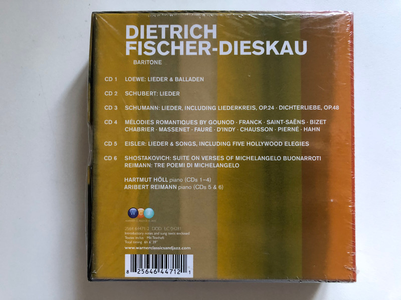 Dietrich Fischer-Dieskau - Loewe, Eisler, Shostakovich, Reimann, Schumann, Schubert / Warner Classics & Jazz 6x Audio CD, Box Set 1995 / 2564 64471-2