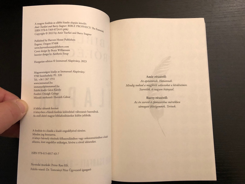 A Biblia próféciái Az alapok  Válaszok a leggyakoribb kérdésekre  AMIR TSARFATI - BARRY STAGNER  IMMANUEL  Paperback (9786156017437)