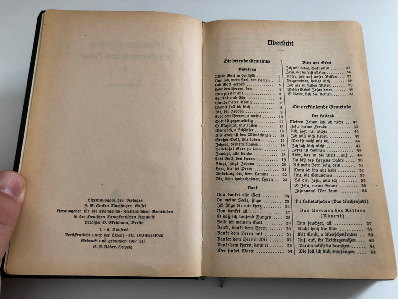 Glaubensstimme für Gemeinde und Haus  Notenausgabe  Union Verlag Berlin  Printed and Bound in 1957  Hardcover