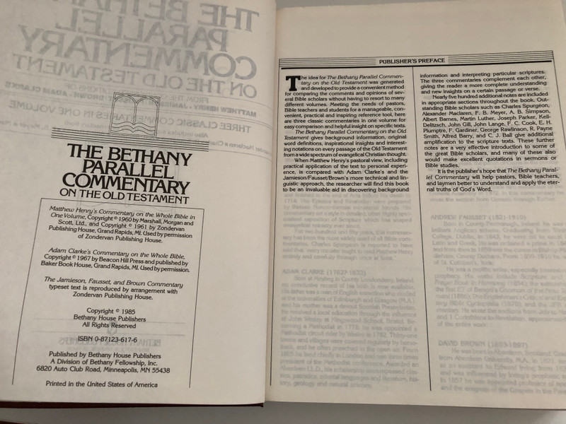 The Bethany Parallel Commentary on the Old Testament  Bethany House Pub, 1985  Hardcover (0871236176)