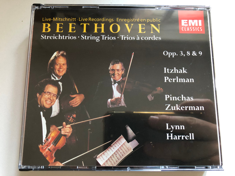 Beethoven: String Trios Opp. 3, 8 & 9 - Itzhak Perlman, Pinchas Zukerman, Lynn Harrell / EMI Classics 2x Audio CD, Stereo 1992 / 077775419825