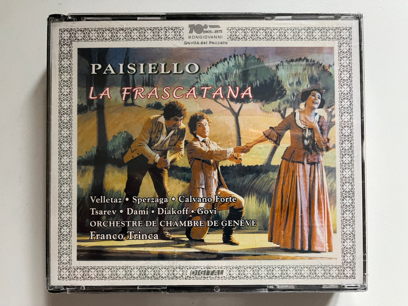 Paisiello: La Frascatana - Velletaz, Sperzaga, Calvano Forte, Tsarev, Dami, Diakoff, Govi, Orchestre De Chambre De Genève, Franco Trinca / Bongiovanni 2x Audio CD 2004 / GB 2358/59-2