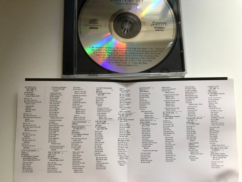 Shouts of Joy 1990 / Worship Leader: Ed Gungor / Praise & Worship CD Hosanna!Music / HM033CD (000768003329)
