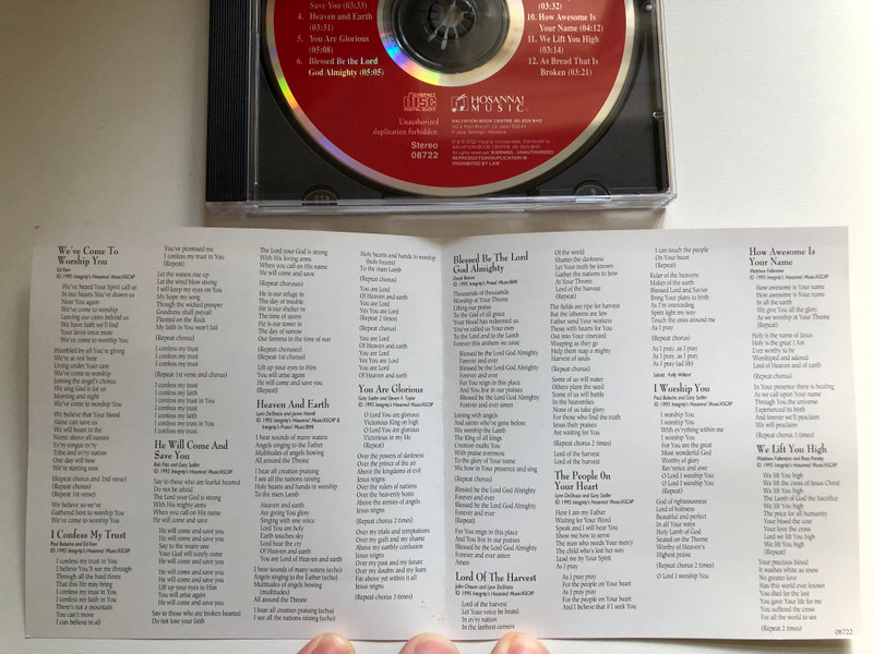 Lord of the Harvest with Ross Parsley 1995 / Praise & Worship CD Hosanna!Music / 08722 (000768087220)