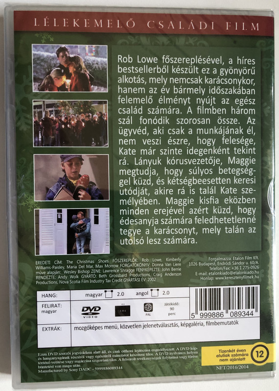 KARÁCSONYI CIPŐ  Egy mélyen emberi történet  ROB LOWE, KIMBERLY WILLIAMS, MARIA DEL MAR, MAX MORROW  CSALÁDI FILMTÁR  DVD Video (5999886089344)