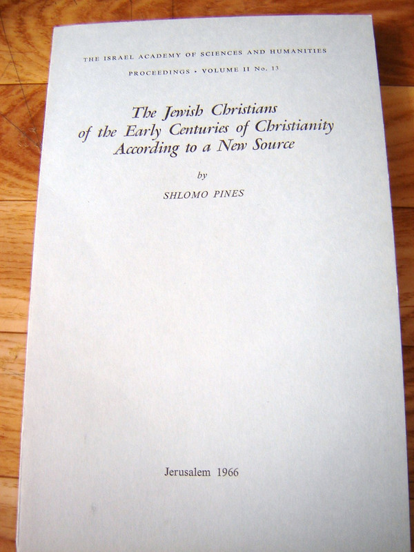 The Jewish Christians of the Early Centuries of Christianity According to a New Source.