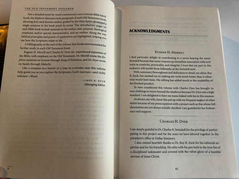 The Old Testament Explorer: Discovering The Essence, Background, And Meaning Of Every Book In The Old Testament / CHARLES DYER, GENE MERRILL / FOREWORD BY CHARLES R. SWINDOLL / Word Publishing 2001 / Hardcover (9780849914478)