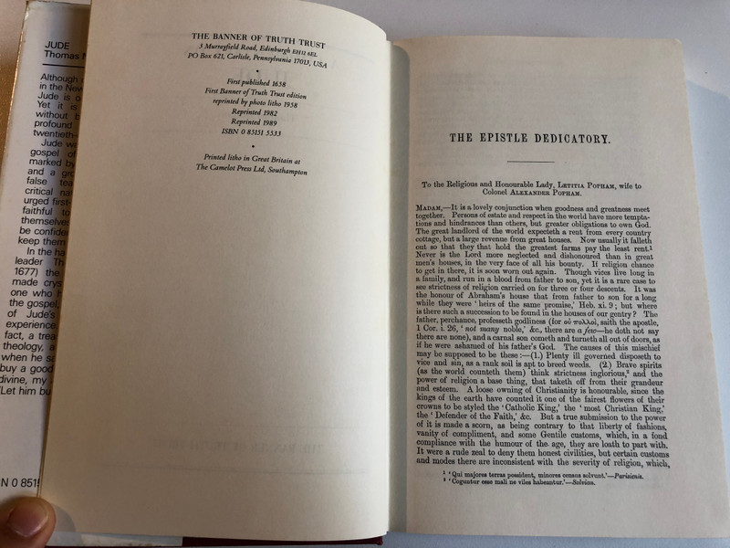 JUDE - THOMAS MANTON  THE GENEVA SERIES OF COMMENTARIES  Banner of Truth, 1958  Hardcover (0851515533)