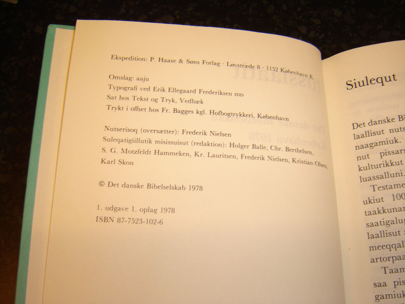 The Psalms in Greenlandic Language / TUSSIAATIT / Greenlandic belongs to the Eskimo family of languages (9788775231027) 