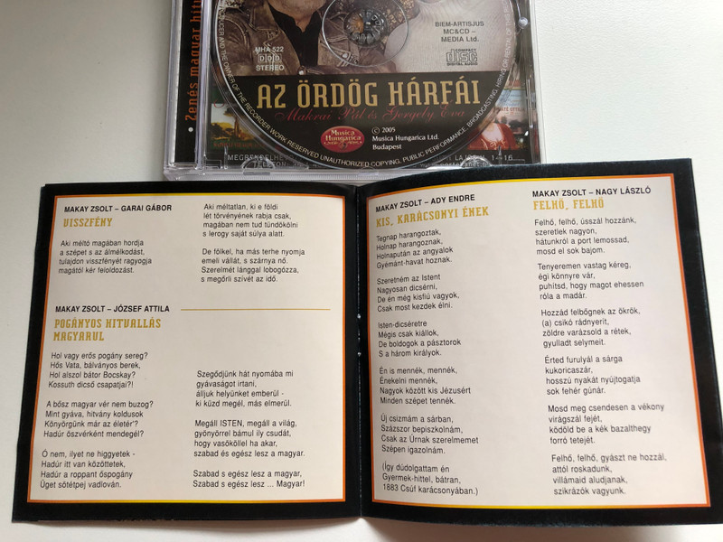 Az Ordog Harfai - Makrai Pal es Gergely Eva / Zenes magyar hitvallasok / Musica Hungarica Audio CD 2005 / MHA 522