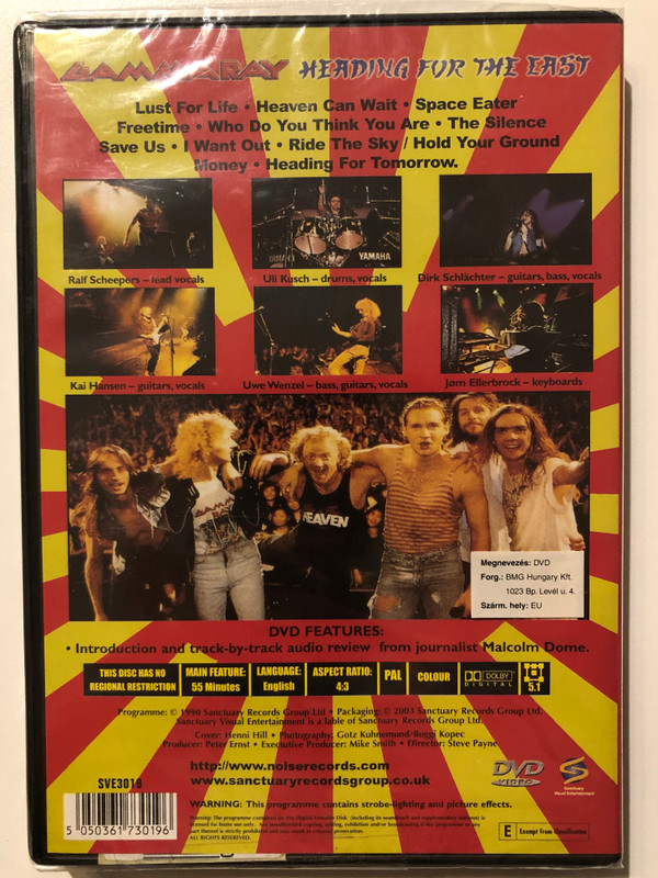 Gamma Ray : Heading for the East / Introduction and track-by-track audio review from journalist Malcolm Dome / Producer: Peter Ernst / Executive Producer: Mike Smith / Director: Steve Payne / DVD (5050361730196)