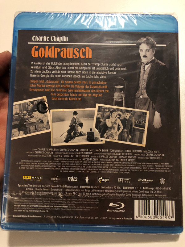 Charlie Chaplin-Goldrausch / A FILM BY CHARLES CHAPLIN WITH CHARLES CHAPLIN / MUSICAL DIRECTOR MAX TERR / PRODUCER ALFRED REEVES / ARTHAUS BESONDERE FILMS / Blue-ray Disc (4006680054933)