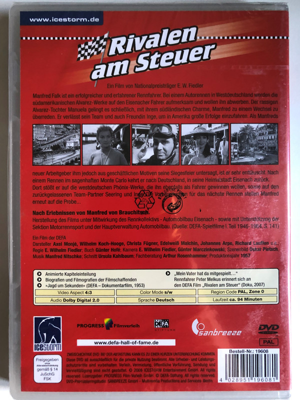 Rivalen am Steuer  Feature Jagd um Sekunden  Bonus Exklusivinterview mit Rennfahrer Peter Melkus  Nach Erlebnissen von Manfred von Brauchitsch  Ice Storm DVD Video (4028951196081)