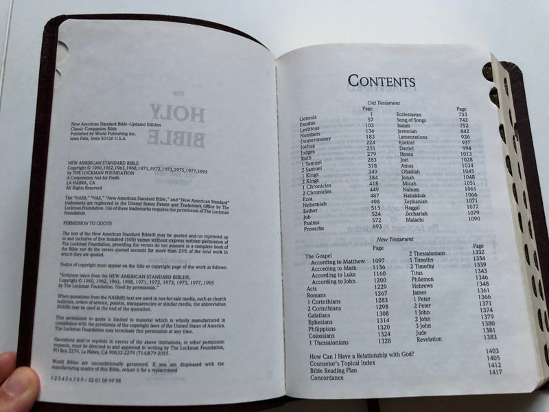 New American Standard Bible  Burgundy, Imitation Leather with Index  World Bible Publishers, 1996  Classic Companion (0529110628)