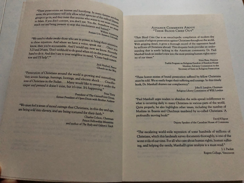 Their Blood Cries Out / The Worldwide Tragedy of Modern Christians Who Are Dying for Their Faith / Authors: Paul Marshall, Lela Gilbert / W Pub Group, 1997 / Paperback (9780849940200)