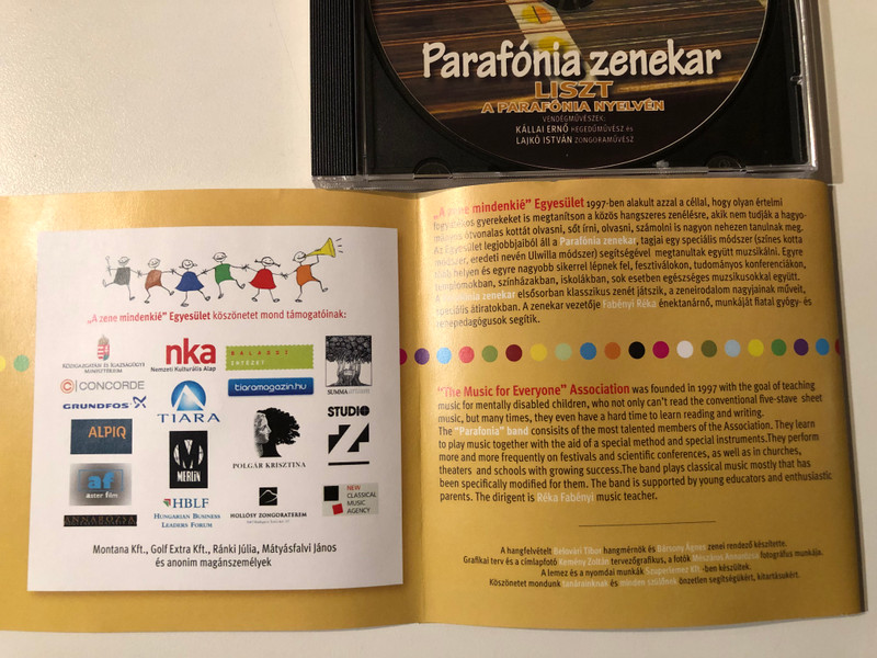Parafonia Zenekar - Liszt A Parafonia Nyelven - Vendegmuveszek: Kallai Erno, Hegedumvesz es Lajko Istvan Zongoramuvesz / ''A Zene Mindenkie'' Egyesulet / Audio CD 2011