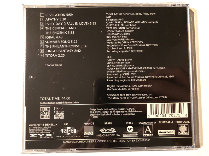 The Centaur And The Phoenix - The Big Sound Of Yusef Lateef / Original Jazz Classics Audio CD 1992 / OJCCD-721-2 
