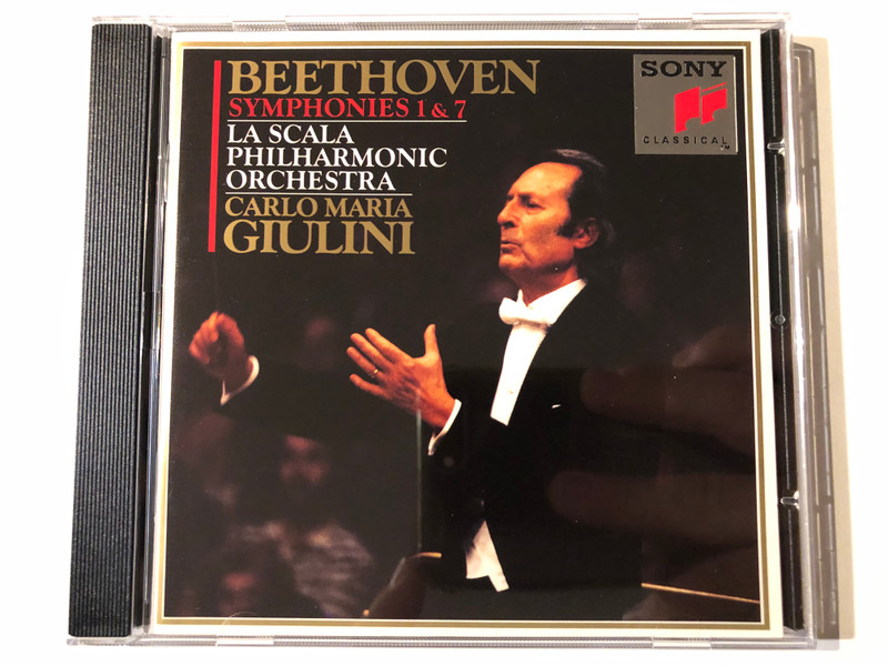 Beethoven: Symphonies 1 & 7 - La Scala Philharmonic Orchestra, Carlo Maria Giulini / Sony Classical Audio CD 1992 / SK 48 236