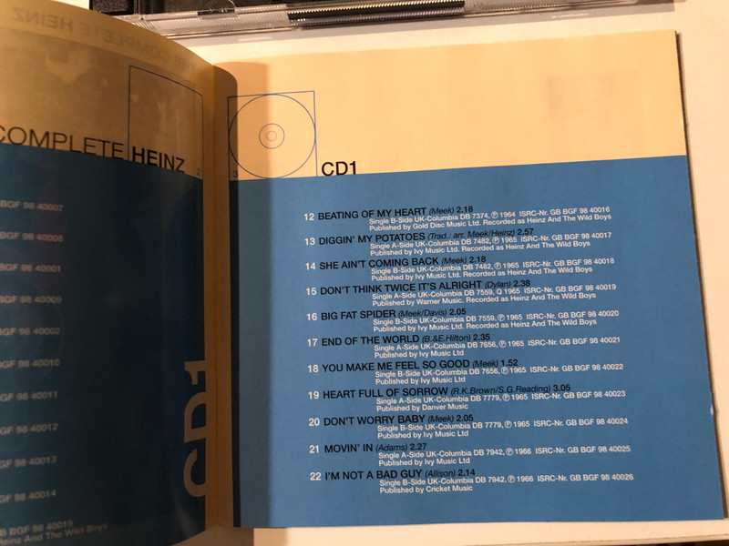 Heinz – The Complete Heinz / Repertoire Records 2x Audio CD 1999 / REP 4718-WR