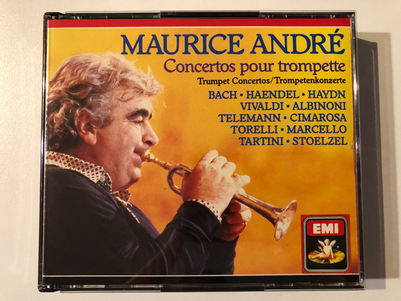 Maurice André: Concertos Pour Trompette = Trumpet Concertos/Trompetenkonzerte - Bach, Haendel, Haydn, Vivaldi, Albinoni, Telemann, Cimarosa, Torelli, Marcello, Tartini, Stoelzel / EMI Classics 2x Audio CD Stereo 1987 / CMS 7691522