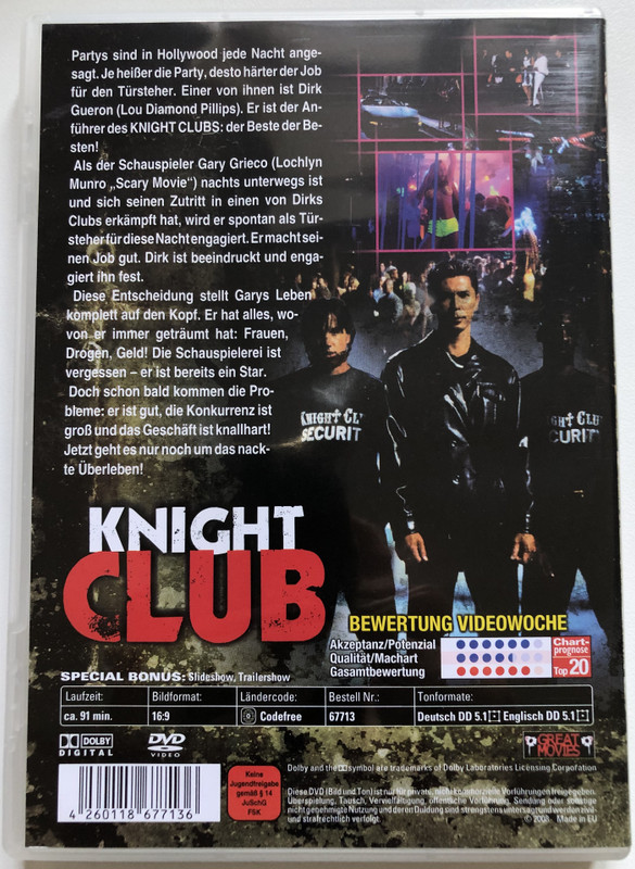 KNIGHT CLUB  Brutaler Kampf um's Überleben...  LOU DIAMOND PHILLIPS SOPERNOVA  DVD Video (4260118677136)