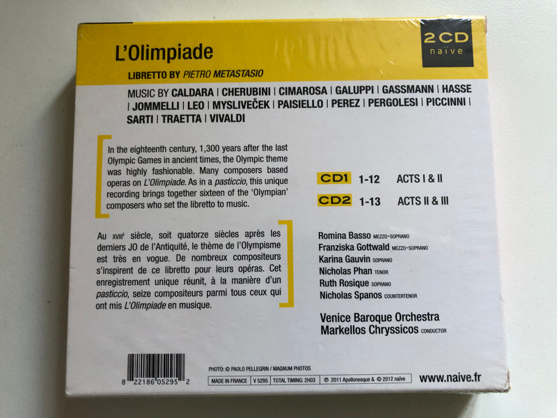 L'Olimpiade: The Opera - Venice Baroque Orchestra, Markellos Chryssicos / Naïve 2x Audio CD 2011 / V 5295