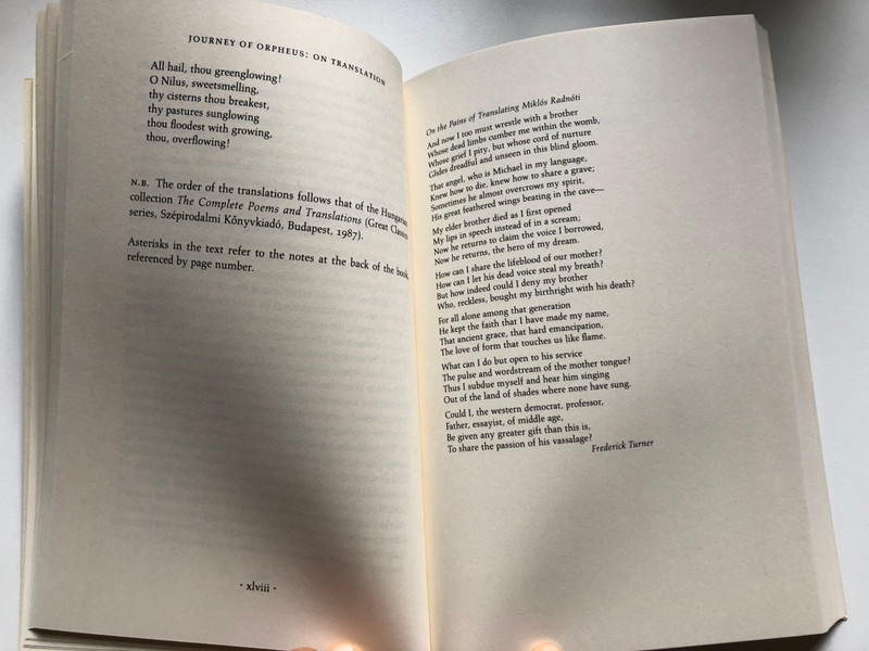 Foamy Sky the Major Poems of Miklos Radnoti  SELECTED AND TRANSLATED by ZSUZSANNA OZSVÁTH AND FREDERICK TURNER  Lockert Library of Poetry in Translation  Princeton University Press, 1992  Paperback (9780691015309)