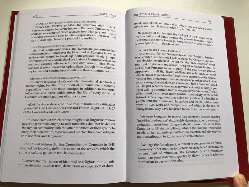 IGAZSÁGOT ERDÉLYNEK! Dokumentumgyűjtemény  WASS ALBERT  JUSTICE FOR TRANSYLVANIA! A documentary  Kráter Műhely Egyesület, 2006  Paperback (9637329889)