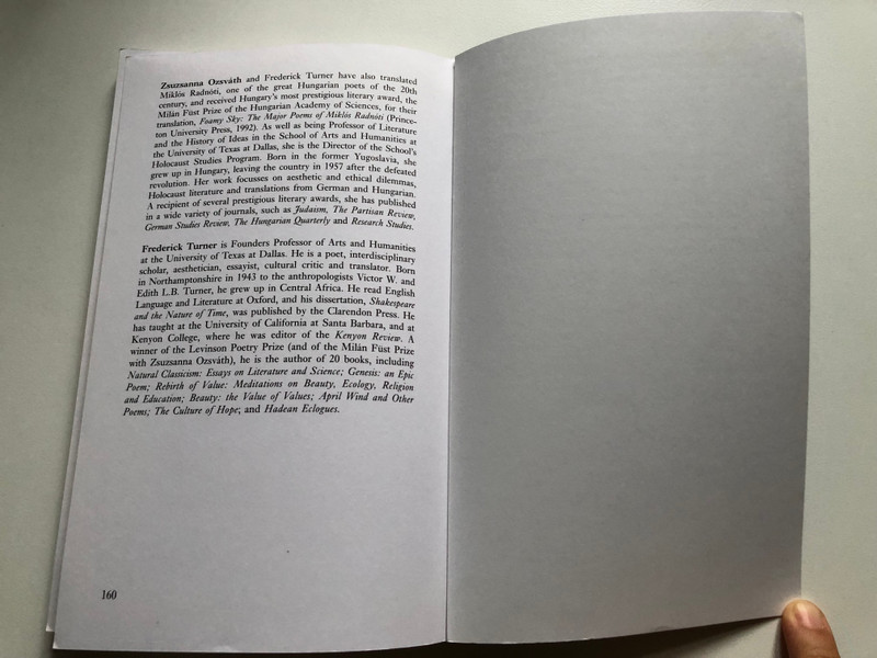 The Iron-Blue Vault Selected Poems  Author Attila József  translated by ZSUZSANNA OZSVÁTH & FREDERICK TURNER  Bloodaxe Books, 1999  Paperback (1852245034)