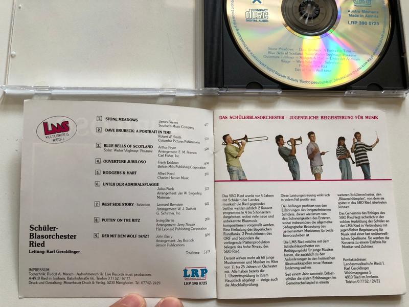 Jubiloso - Schulerblasorchester Ried / LRP Audio CD / LRP 390 0725