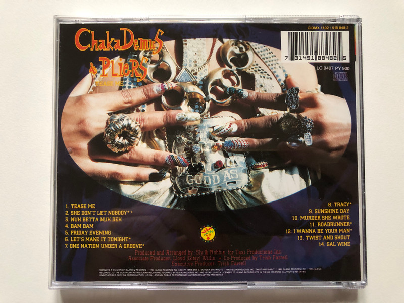 Chaka Demus & Pliers – Tease Me / Mango Audio CD 1993 / 518 881-2