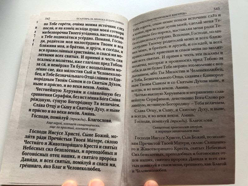 Псалтирь с параллельным переводом на русский язык / Чтение Псалтири с поминовением живых и усопших / Терирем, 2022 / Paperback (Р22-211-3206)