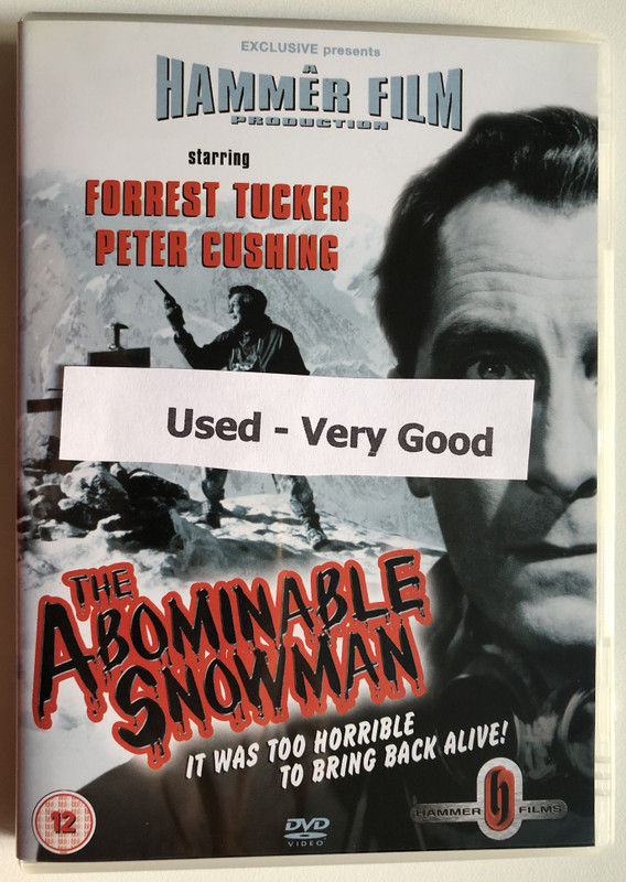 The Abominable Snowman - IT WAS TOO HORRIBLE TO BRING BACK ALIVE! / starring: FORREST TUCKER, PETER CUSHING / A Hammer Film / DVD Video (5019322061656)