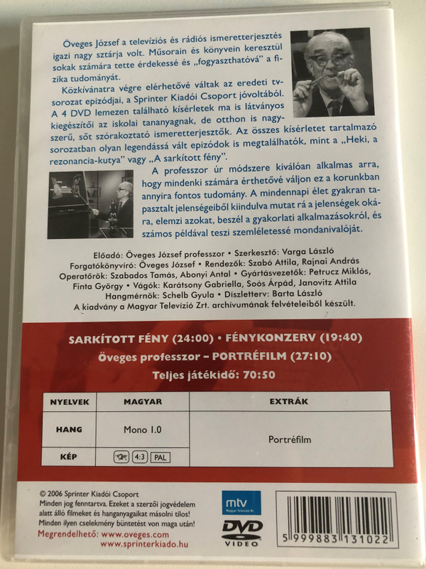 Öveges Professzor Összes Kísérlete  2006 Sprinter Kiadói Csoport  4 DVD Box Set (5999883131046)