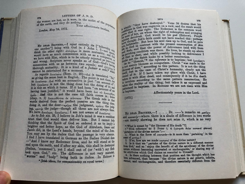 LETTERS OF J.N.D. VOLUME TWO 1868-1879 Reprint 1971 / Anglo-Irish Bible teacher / BIBLE TRUTH PUBLISHERS (jndarbyvolumetwo)