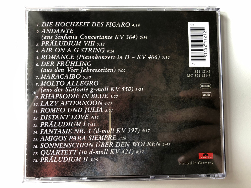 James Last And His Orchestra: My Favourites (Die Schönsten Klassischen Aufnahmen Aus Den Jahren 1987-1993) - Die Hochzeit Des Figaro; Der Frühling; Air On A G String; Rhapsody In Blue; Romeo und Julia / Polydor Audio CD / 521 121-2