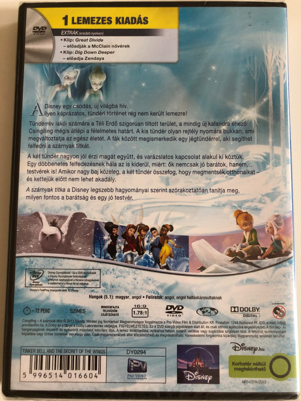 Csingiling - A szárnyak titka  Tinker Bell and the Secret of the Wings  Disney Video  Pro Video, 2012  DVD Video (5996514016604)